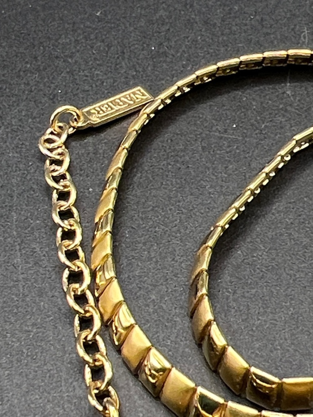 Napier Gold-Tone Box Link Choker Necklace - Picture 6 of 6